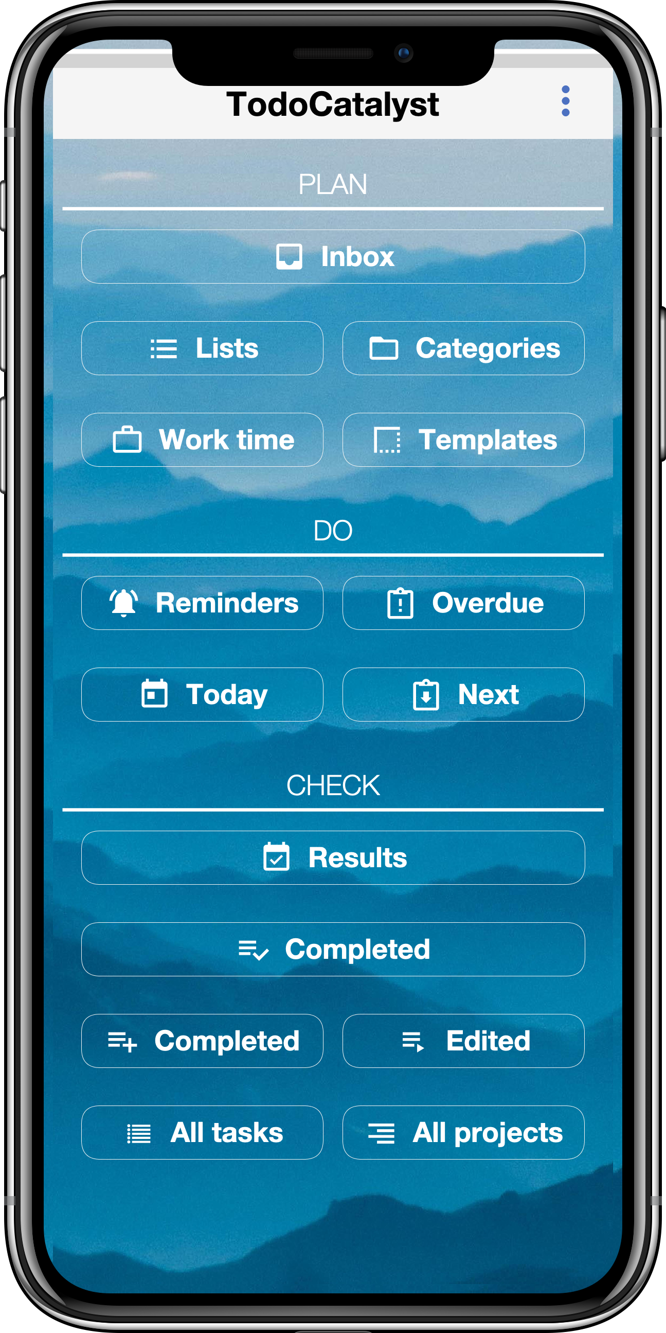 TodoCatalyst home screen